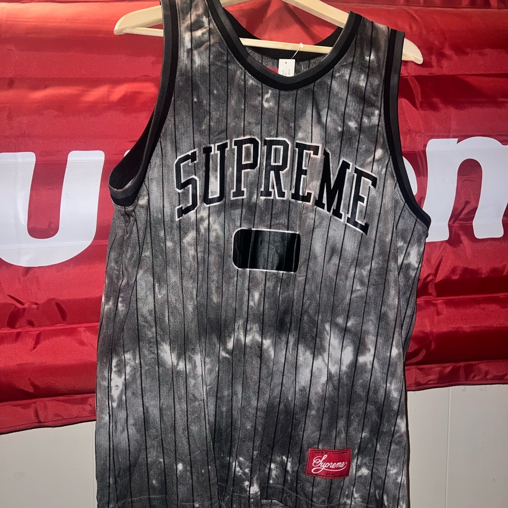 Supreme Black and Gray Pinstripe Tank